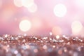 Vintage Elegance: Silver and Pink Glitter Lights Background with a Dreamy Blur. created with Generative AI Royalty Free Stock Photo