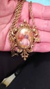 Vintage Elegant Victorian Art Nouveau Double Pendent Slide Necklace