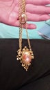 Vintage Elegant Victorian Art Nouveau Double Pendent Slide Necklace