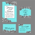 Vintage elegant wedding invitation with summer flowers. Black Royalty Free Stock Photo