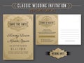 Vintage elegant wedding invitation template Royalty Free Stock Photo