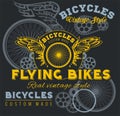 Vintage elements with Bicycle label set template. Royalty Free Stock Photo