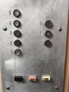 Vintage elevator buttons inside elevator