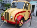 Vintage Elmhurst Dairy DIVCO delivery truck in Brooklyn Bridge Park.