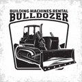 Vintage buldozer emblem design