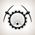 Vintage emblem of the mining industry Royalty Free Stock Photo