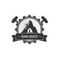 Vintage Emblem of the Mining Industry Royalty Free Stock Photo
