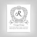 Vintage emblem, monogram