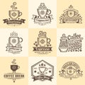 Vintage emblems for coffeehouse