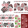 Vintage embroidery Ukrainian ornaments set