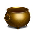 Vintage Empty golden cauldron