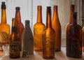 Vintage empty liquor bottles in Bodie State Park, California