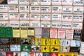 Vintage enamel signs at a shop at Portobello Road, London, UK