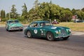 Vintage English car Aston Martin DB2/4 1954 runs in historical classic race Mille Miglia, in Forlimpopoli, FC, Italy Royalty Free Stock Photo