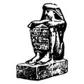 Vintage engraving of an ancient Egyptian woman sitting Royalty Free Stock Photo