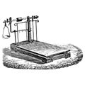 Vintage engraving of a mechanical weighing scale Royalty Free Stock Photo