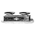 Vintage engraving of a mechanical weighing scale Royalty Free Stock Photo