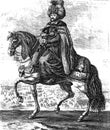 Vintage engraving of Ottoman sultan