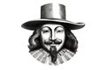 Vintage engraving portrait of Guy Fawkes who plotted to blow up Westminster Palace