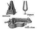 Vintage engraving of musical instruments