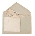 Vintage envelope with old postcards Royalty Free Stock Photo