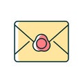 Vintage envelope RGB color icon