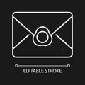 Vintage envelope white linear icon for dark theme Royalty Free Stock Photo