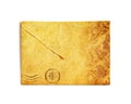 Vintage envelope on white Royalty Free Stock Photo