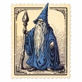 Vintage Ephemera Inspired Wizard Stamp - Bold And Graceful