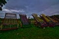 Vintage harvesting equipment at the rock river thresheree reunion in Edgerton WIs