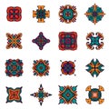 Vintage ethnic tribal design ornamental tiles