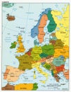 Vintage Europe Historical Political Map Royalty Free Stock Photo