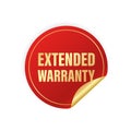 Vintage extended warranty sticker, great design for any purposes. 3d gold illustration on white backdrop. Vector