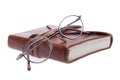 Vintage Eyeglasses and Leather Journal