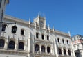 Vintage facades with curly rich ornate in the centre of Lisbon, Portugal