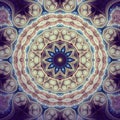 Vintage faded fractal mandala