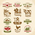 Vintage farm labels Royalty Free Stock Photo