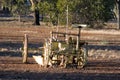 Vintage farm machinery in park Royalty Free Stock Photo