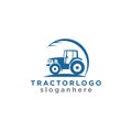 Vintage farm tractor logo design vector. agriculture farmer logo template