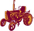 Vintage Farm Tractor Woodcut Royalty Free Stock Photo