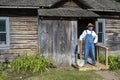 Vintage Farm, Farmer, Agriculture, Cabin Royalty Free Stock Photo