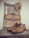 Vintage fashion bag , shoes ,hat , accessories Royalty Free Stock Photo