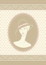 Vintage fashion girl in hat.