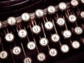 Vintage fashioned typewriting machine. Conceptual image publishing