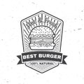 Vintage fast food badge, banner or logo emblem. Royalty Free Stock Photo