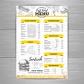 Vintage fast food menu design Royalty Free Stock Photo