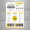 Vintage fast food menu design Royalty Free Stock Photo