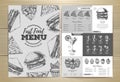 Vintage fast food menu design Royalty Free Stock Photo