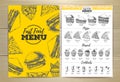 Vintage fast food menu design. Royalty Free Stock Photo