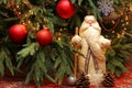 Vintage Father Frost under the Christmas tree in the Russian tradition of celebrating the New Year